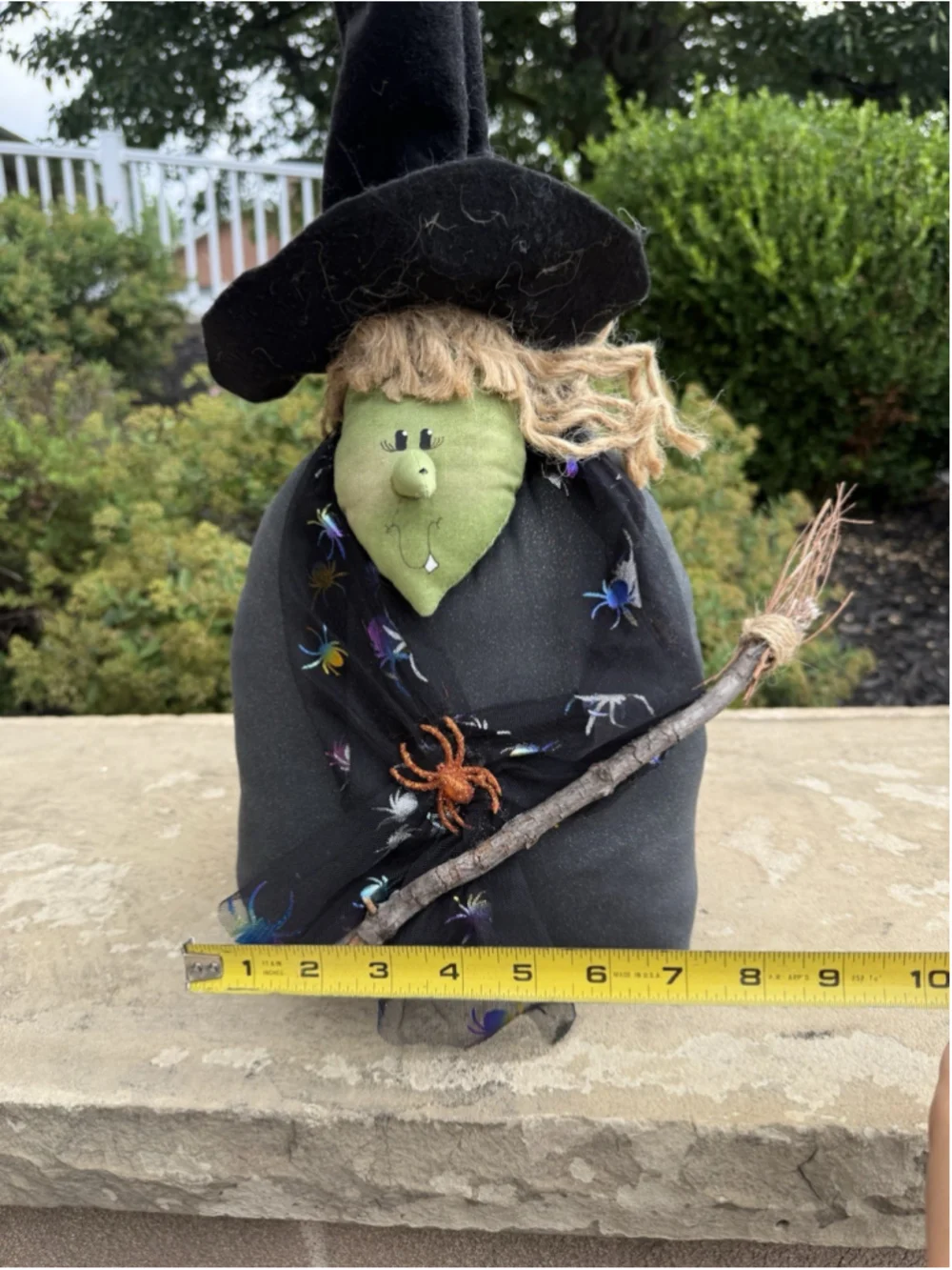 VTG Handmade stuffed Halloween Wicked Witch Broom Trick or Treat Sitting 20”